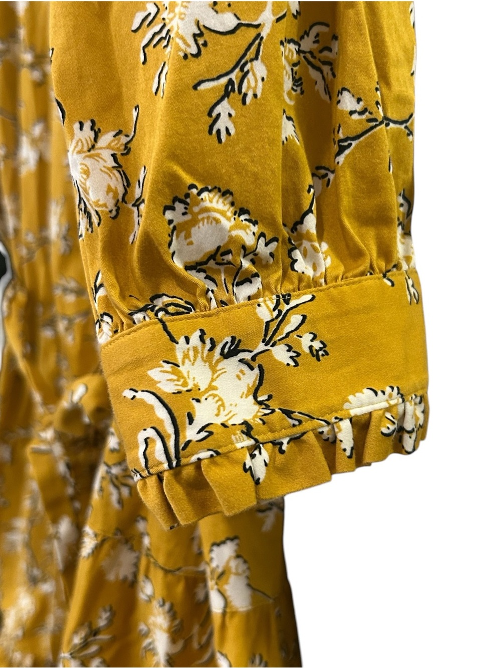 UNTUCKIT Jane Floral Tiered Dress Marigold Yellow Size 12 Romantic Cottagecore - Picture 6 of 14